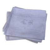 10 old damask and monogrammed napkins