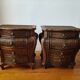 Pair of curved wicker bedside tables