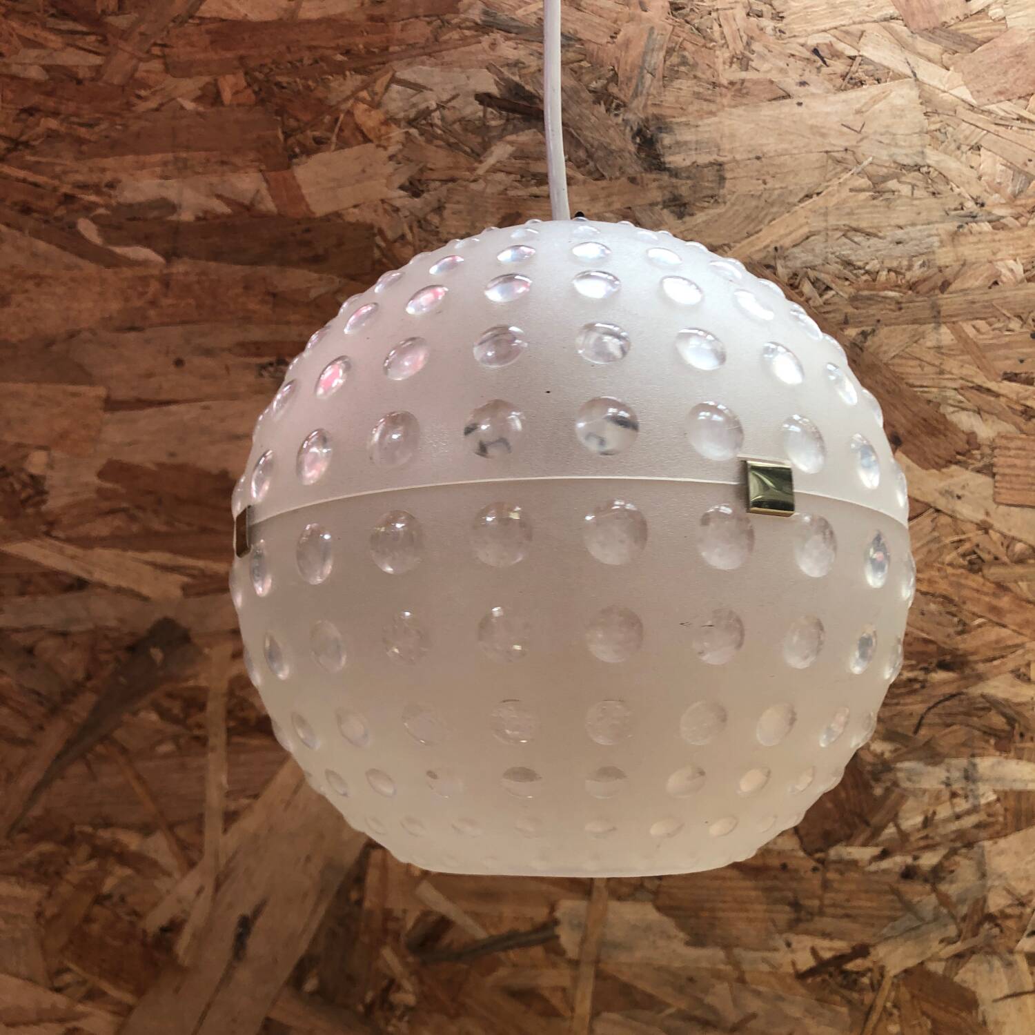 Old rotaflex plexi pendant lamp ball shape 70s vintage