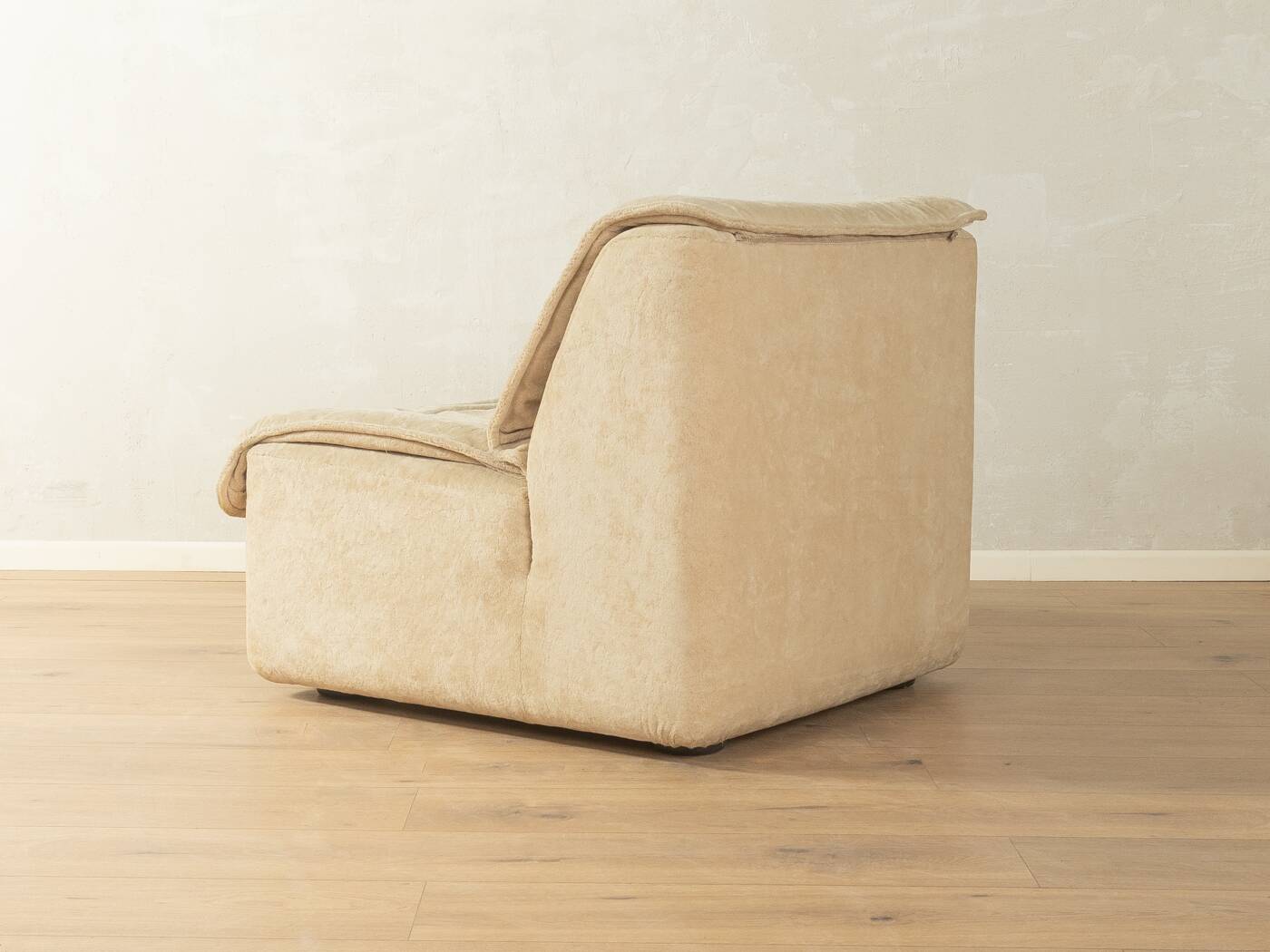 COR Space Age seating group, 1970s, set of 6 armchairs and footstool, cream white