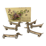 Set of 6 vintage V. Bugatti dachshund knife holders