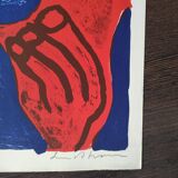 Blue and red monsters, hand-signed numbered lithograph, Bengt Lindström