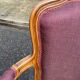 Louis XV armchair in solid wood and burgundy fabric