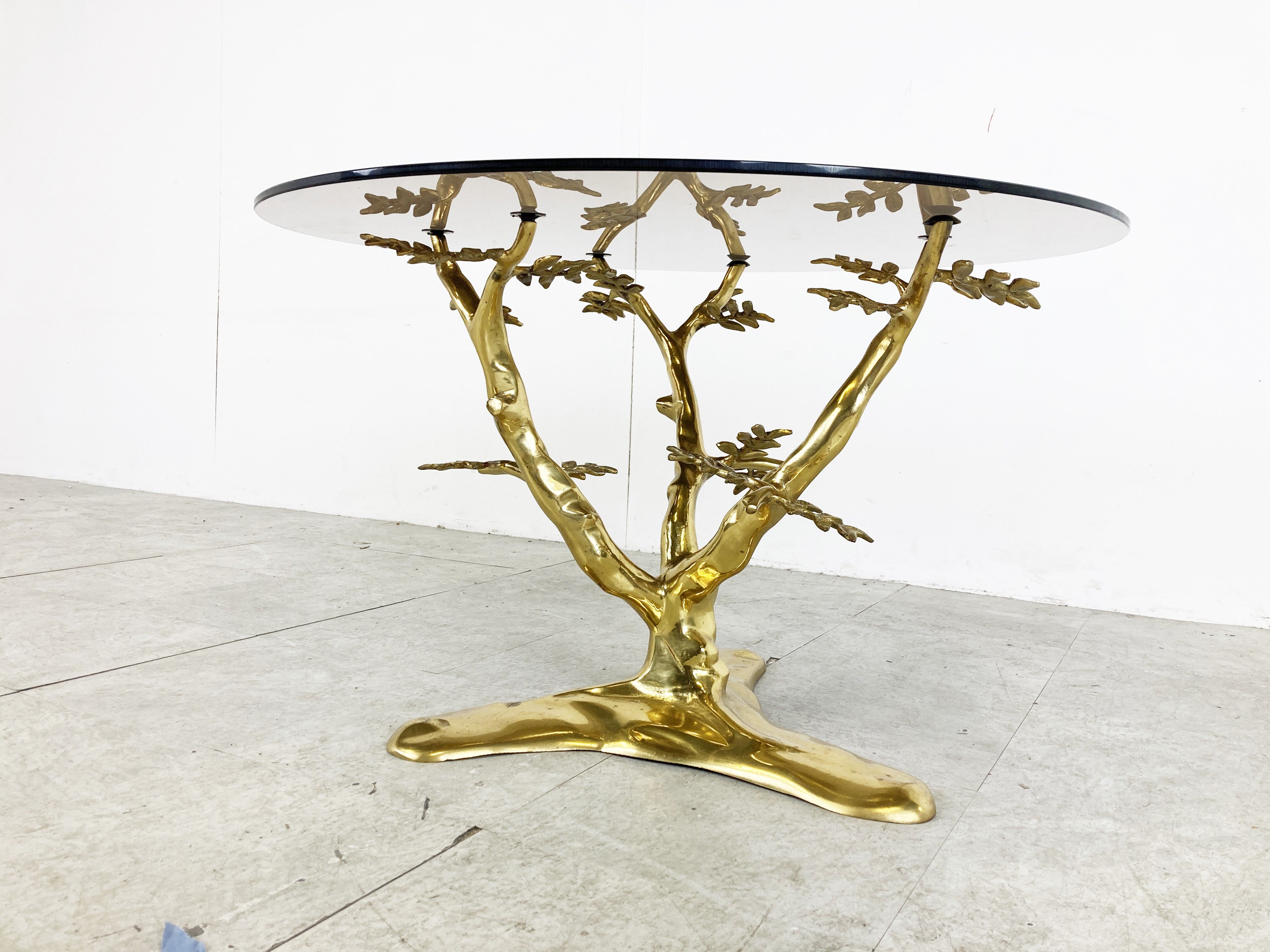 Vintage brass coffee table, 1970s