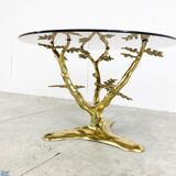 Table basse vintage en laiton, années 1970