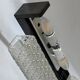 Pair of vintage XXL Bakelite diamond glass wall lights with 4 bulbs.