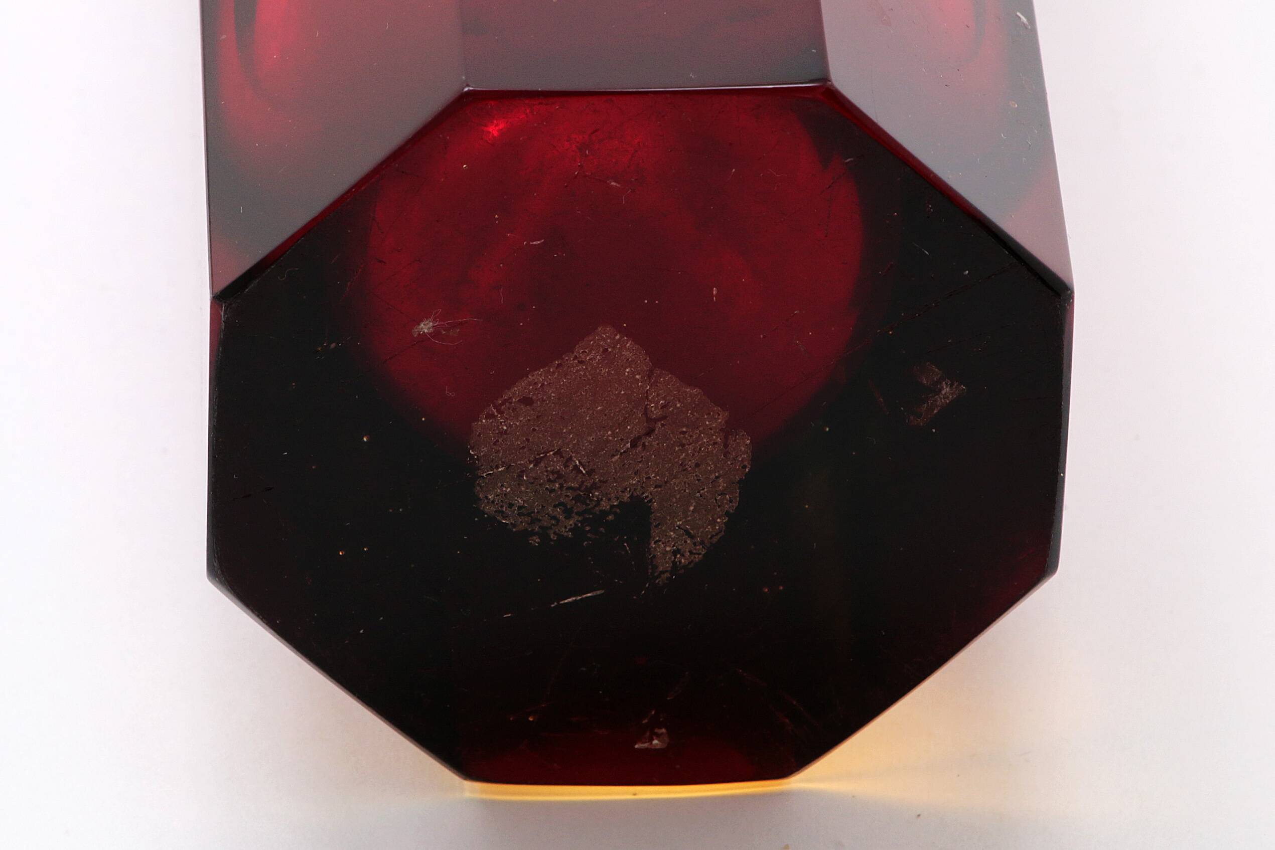 Murano block vase by Flavio Poli model 8-sided red green blue yellow