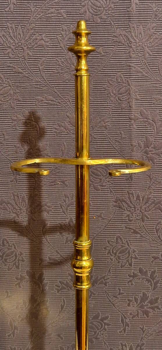 19th century brass fireplace set