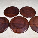 Solid Wengé cover plates by Hans Gustav Ehrenreich, Denmark. 1960s