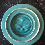 Set under flat and bottle bottom in turquoise ceramic