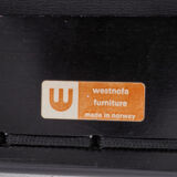 Westnofa black leather Flex armchair with ottoman