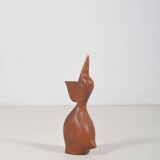 Danish teak pelican statue, 1960s