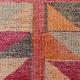 Pink & Red Hallway Vintage Runner Rug, 100x356Cm