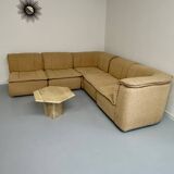 Modular sofa in beige fabric, 70s, 5 elements