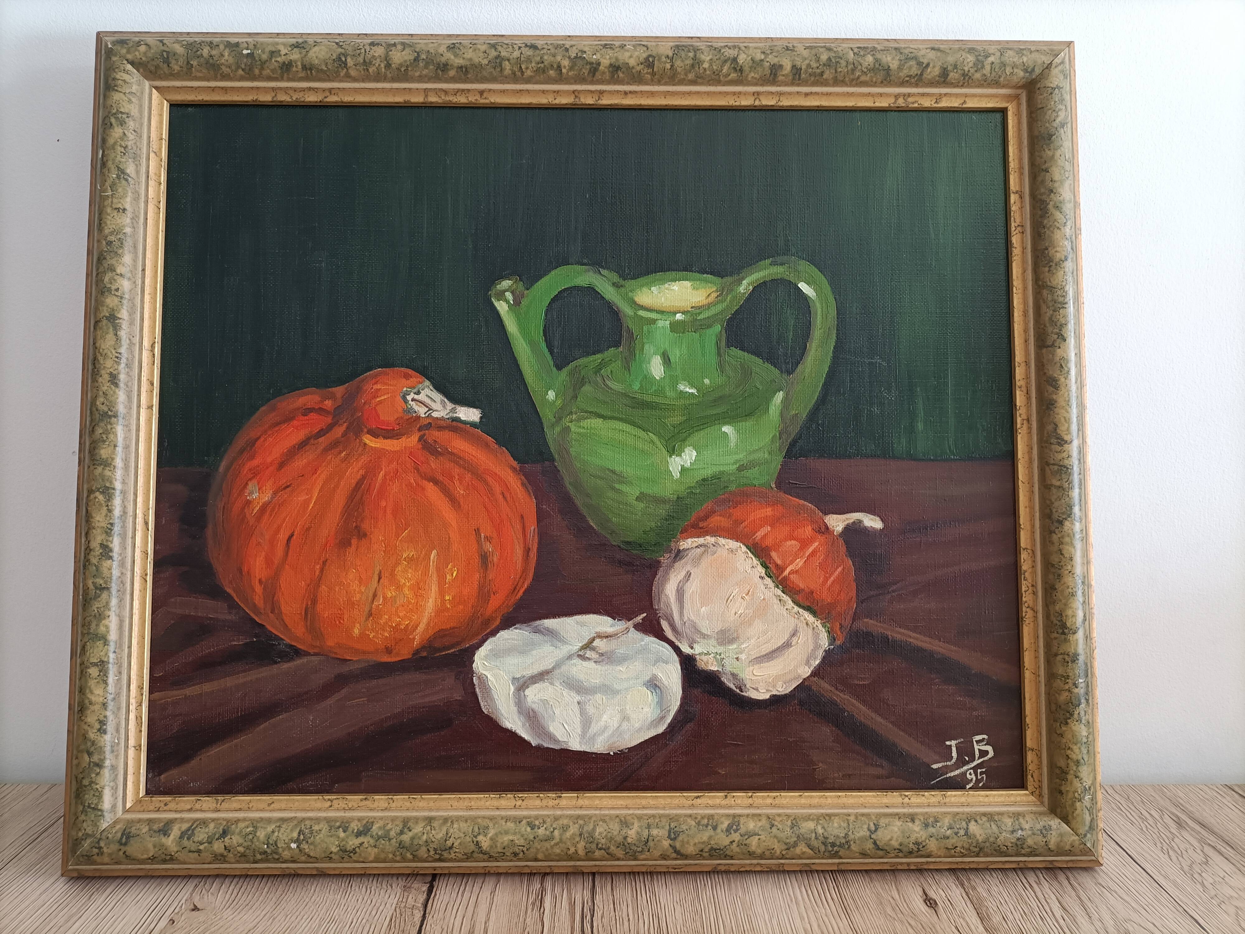 Still life painting signed jacqueline berteaux-dubuc - 1995