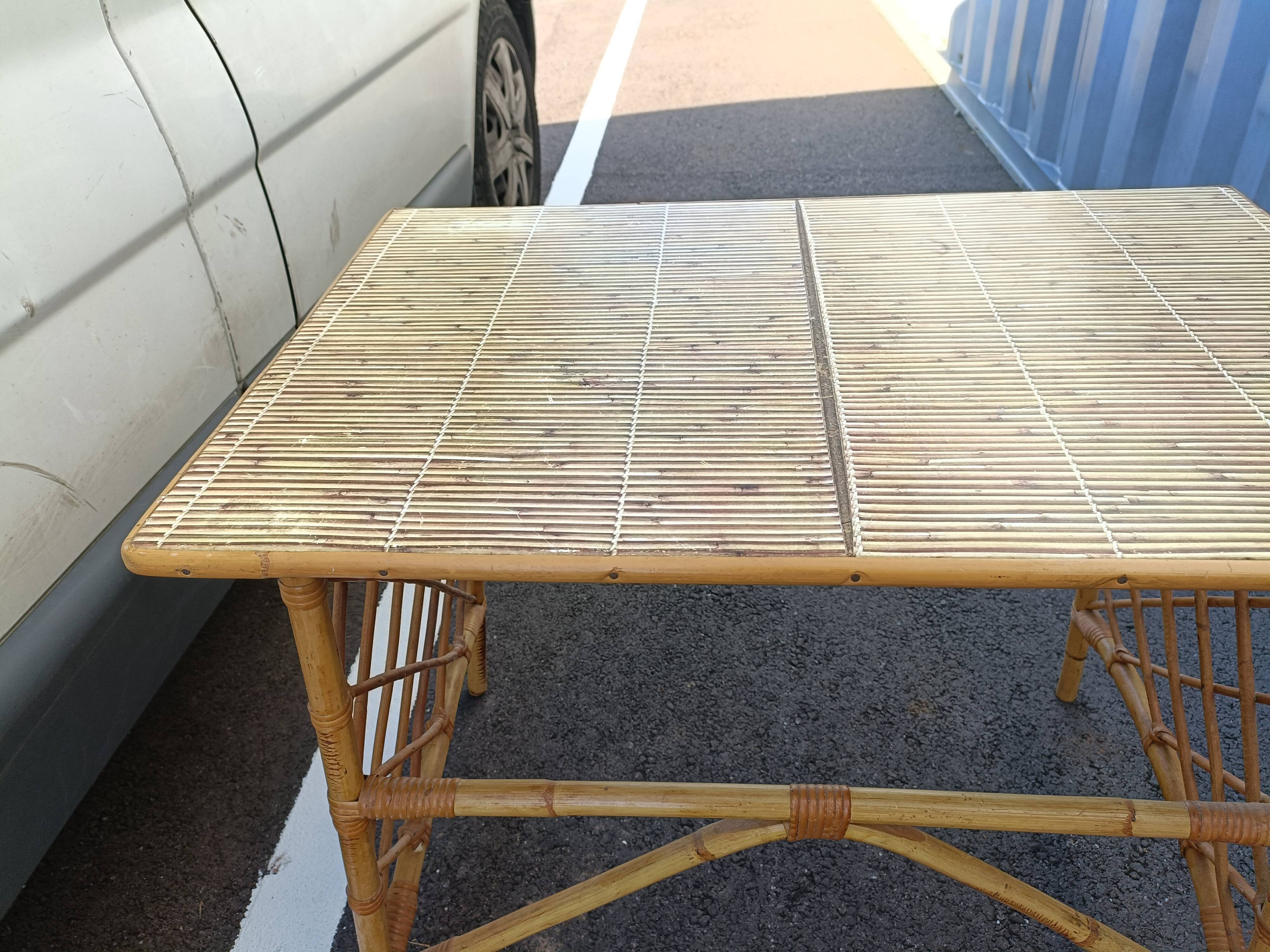 Desk in vintage rattan XXeme