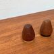 Set of 2 teak salt and pepper shakers from mid-century, 1960s.