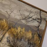 Oil painting on canvas, Claure Jallois, landscape cevenol ( 1959 )