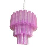 Contemporary Scenographic Fuxsia “Tronchi” Murano Glass Chandelier in Venom