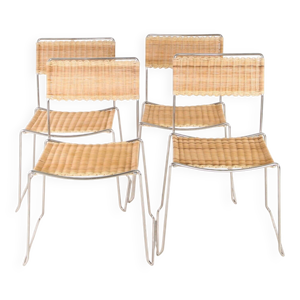 Suite de 4 chaises en - chrome