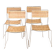 Suite de 4 chaises en osier et chrome
