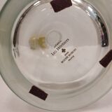 pair of decanters, bottles or jars, made in crystal with a ceramic tap enameled in green color