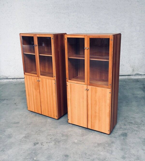 Torcello Series Display Cabinet Set by Afra & Tobia Scarpa for Stildomus, Italy, 1980s, Set of 2