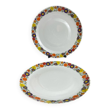Deux grands plats ronds en porcelaine Bavaria