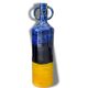 Large Moroccan Artisanal Vase in Majorelle Blue and Mustard Yellow
