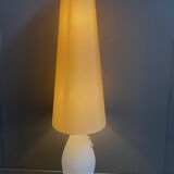 Glass floor lamp with large off-white shade 1960s