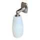 White glass and stainless steel wall light 1970