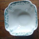 Square bowl Longwy germain model of gray green color