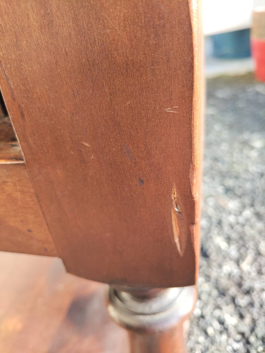 Antique solid wood side table with drawer