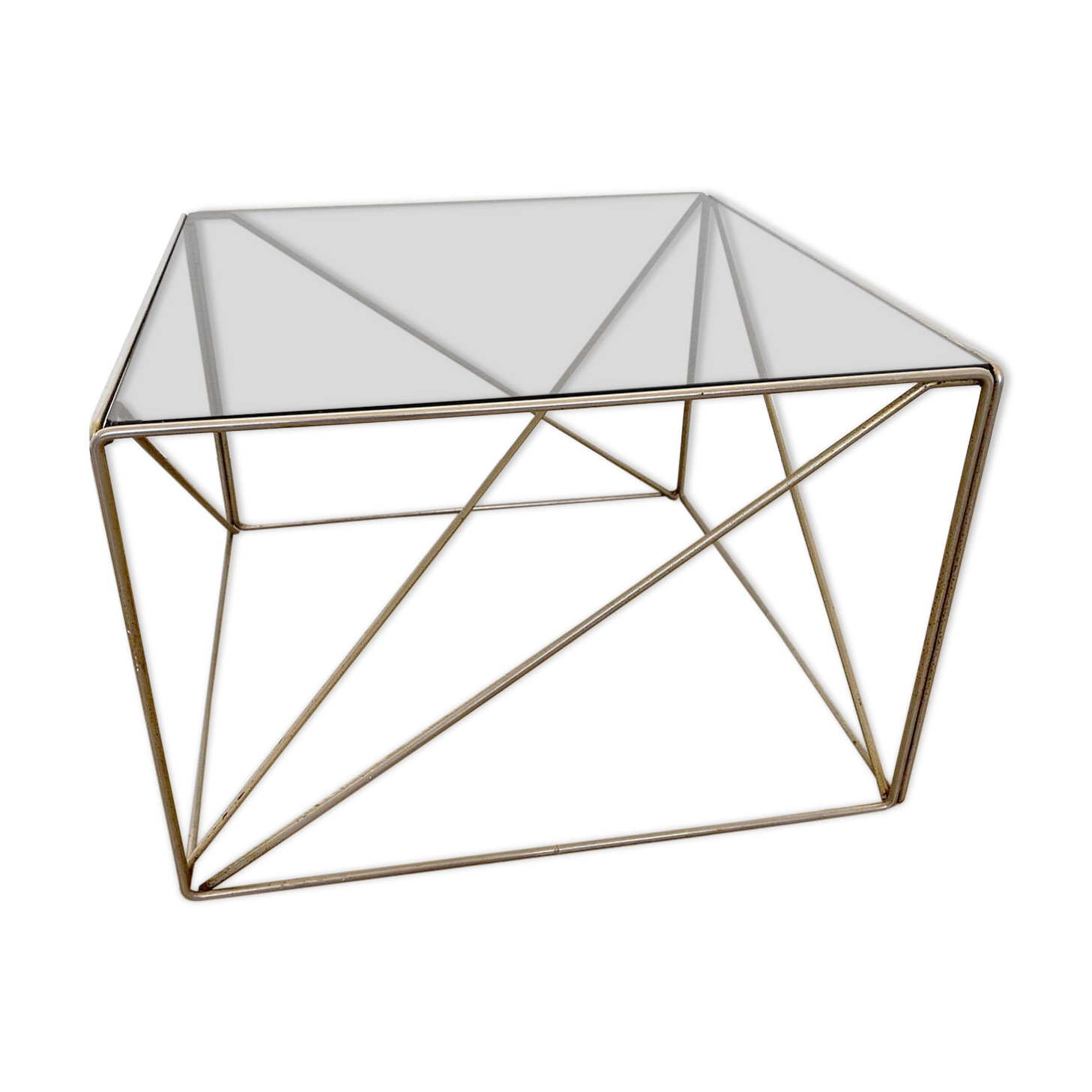 Mid century isocele side table designed by Max Sauze, French Architectural Coffee table