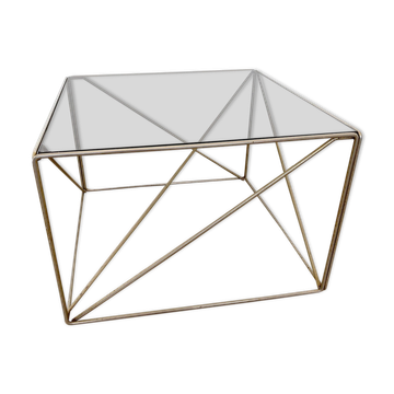 Mid century isocele side table designed by Max Sauze, French Architectural Coffee table