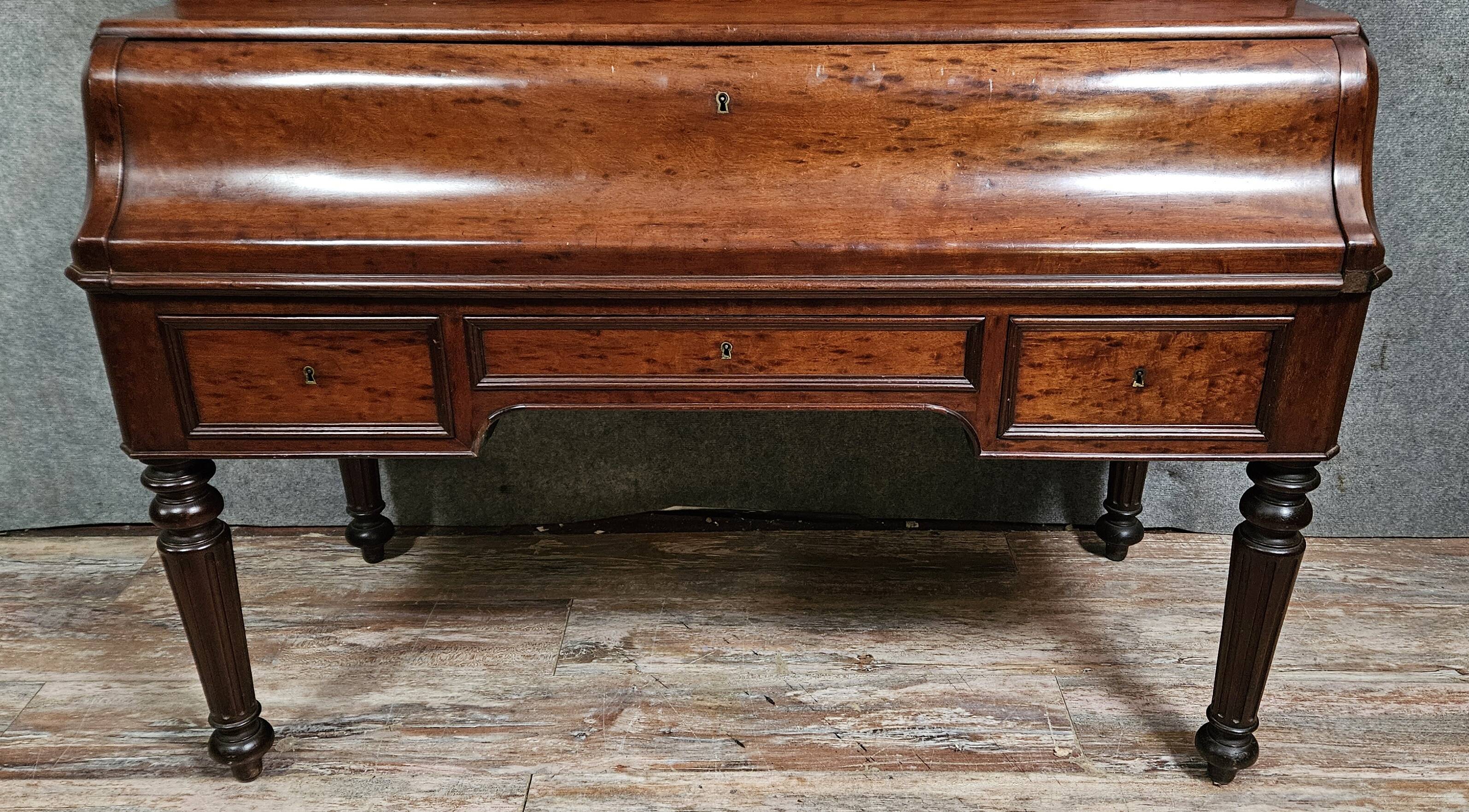 Bureau ancien à cylindre – époque Louis-Philippe / XIXe siècle