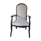 Black and beige & gold voltaire armchair