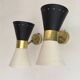 Paire d'appliques murales diabolo italiennes design 1950