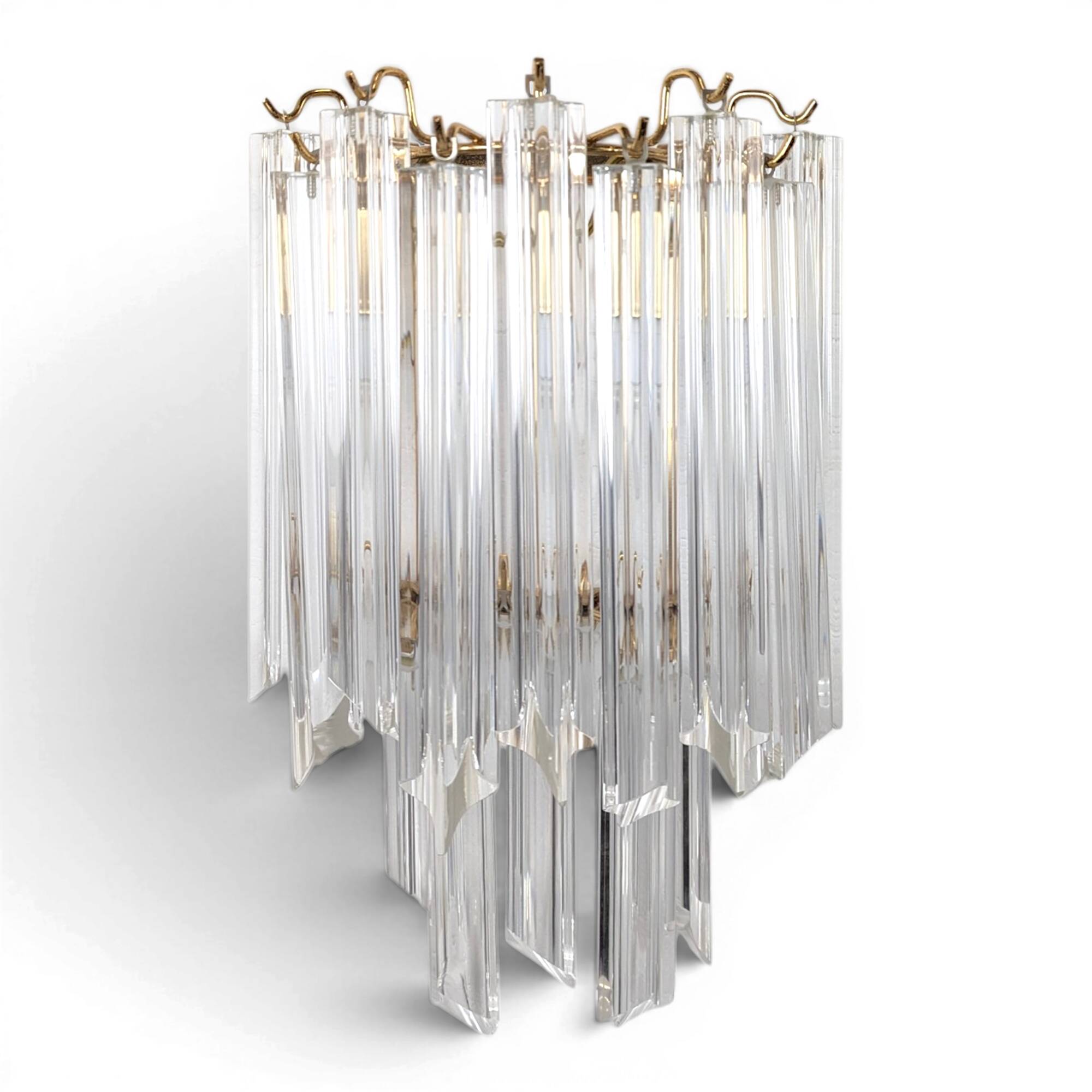 Brass and Murano wall light by Venini by Novaresi