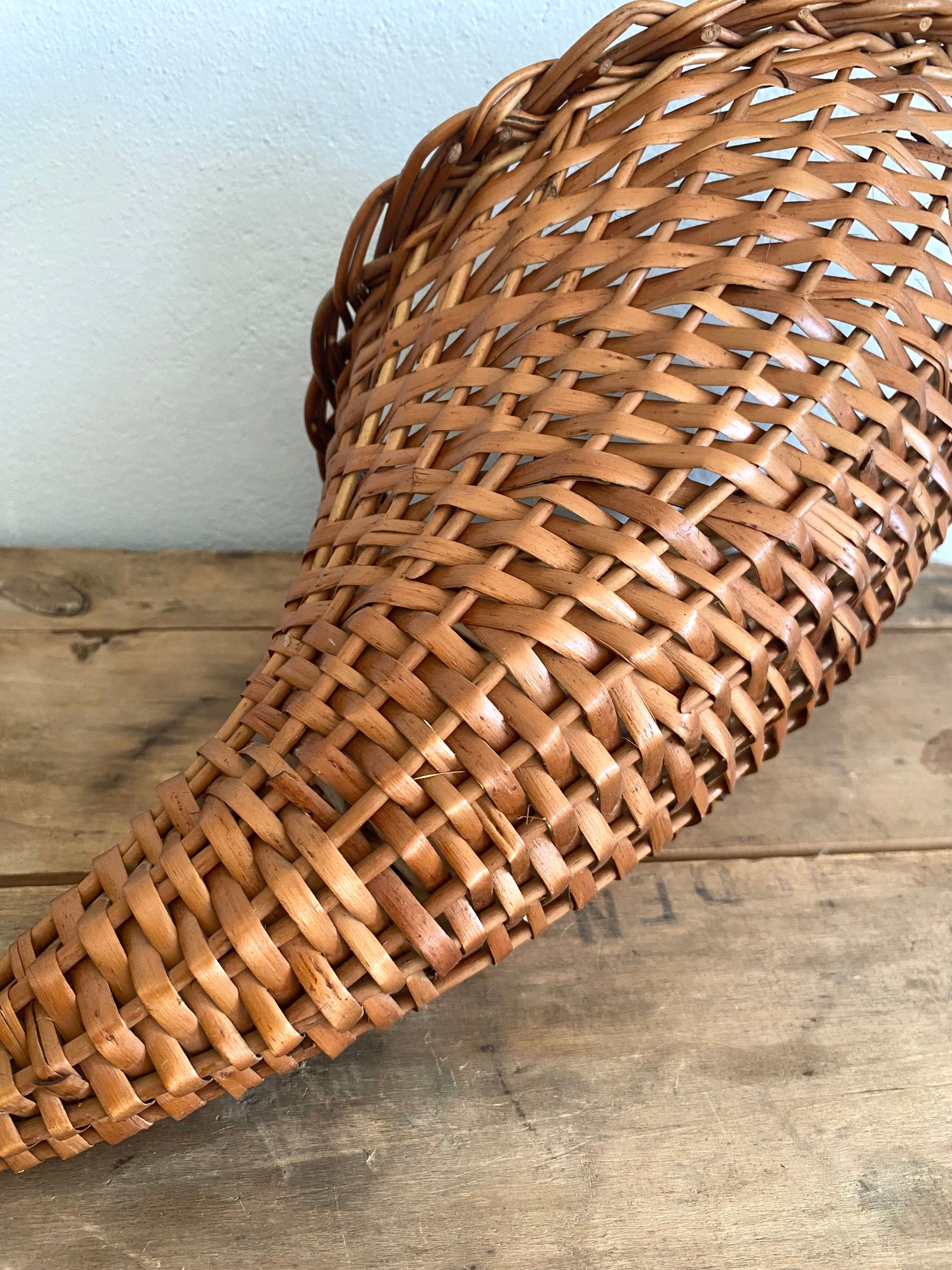Wicker basket cornucopia