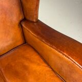 Set of 2 sheepskin club armchairs