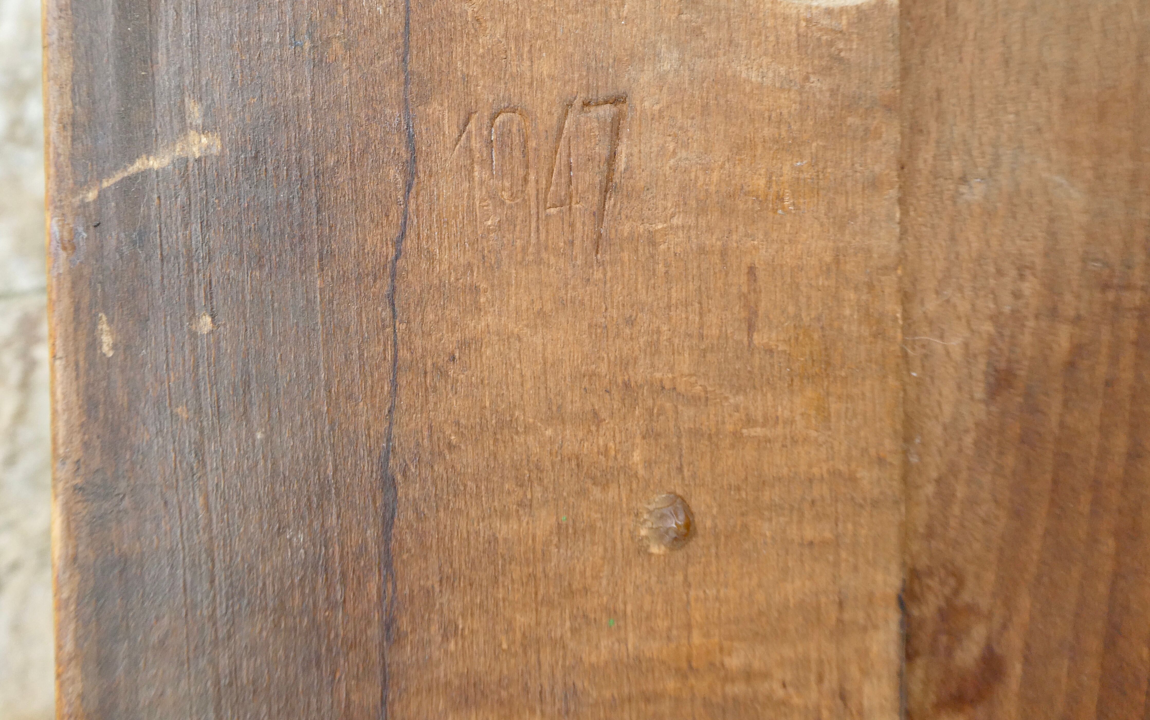 Chaise en bois massif Adolf Schneck de 1947