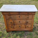 5-drawer chest of drawers with white marble top