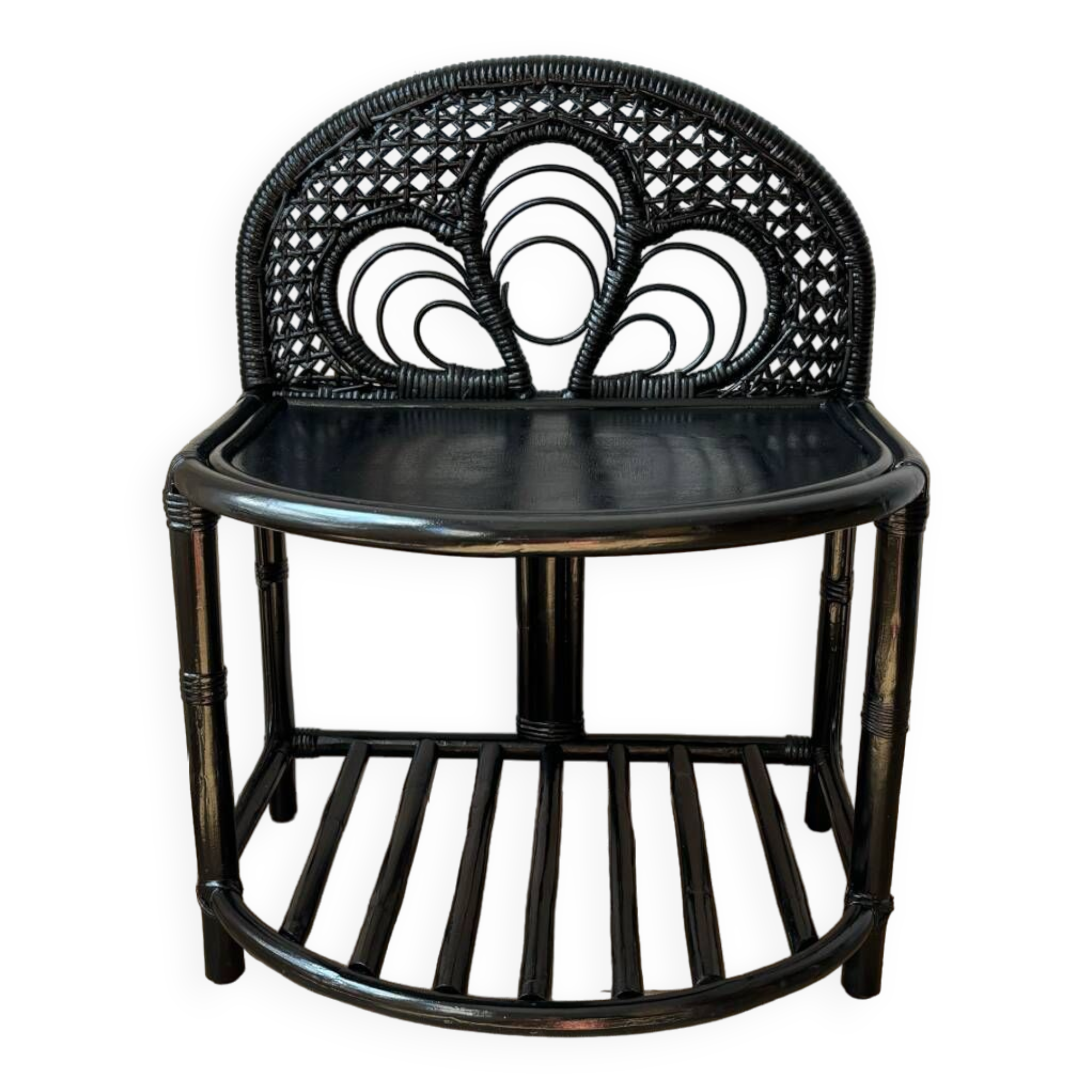 Wicker rattan console side table