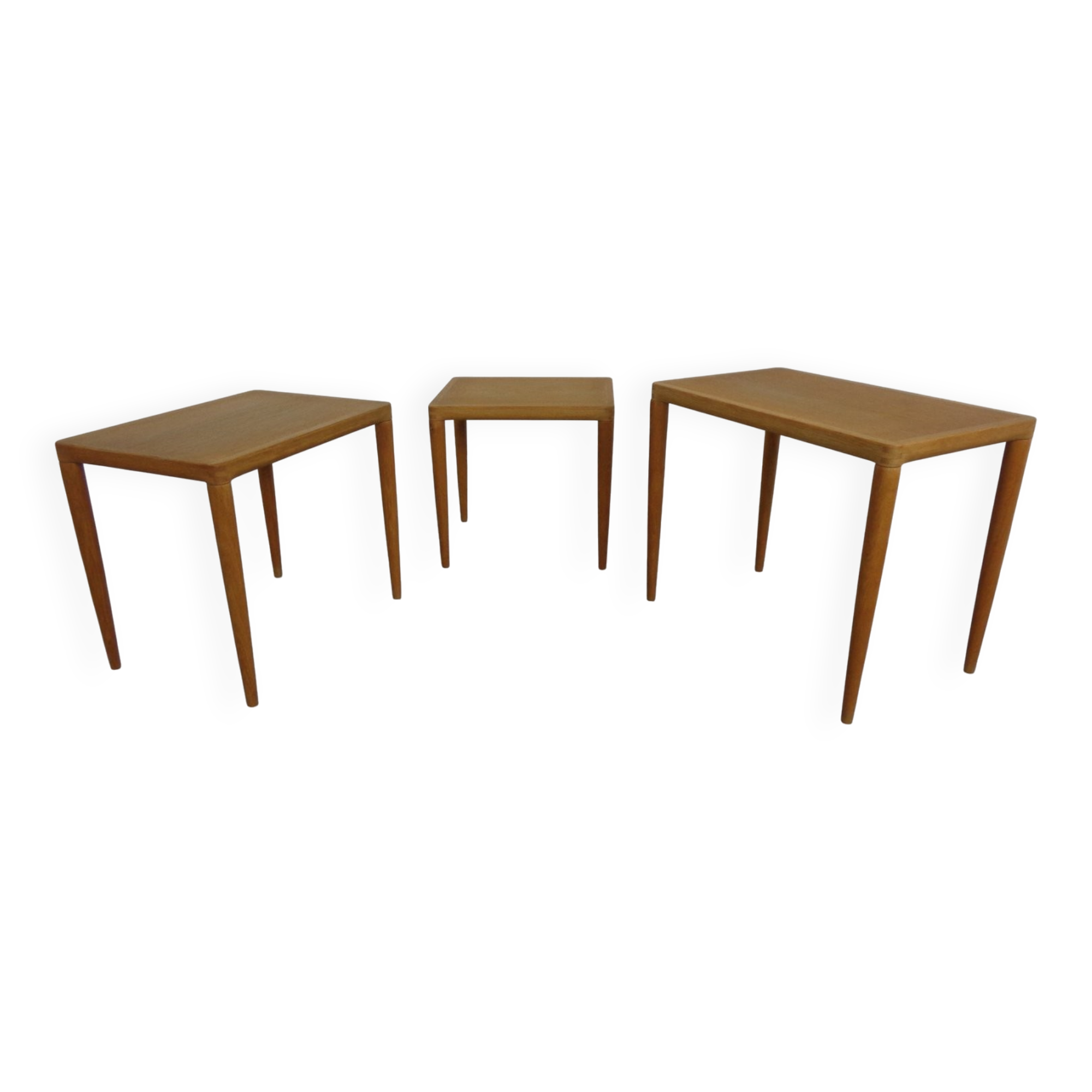 Danish Oak Nesting Tables by H.W. Klein for Bramin, 1960s, Set of 3