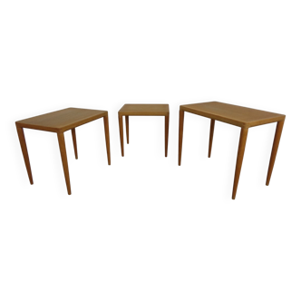 Danish Oak Nesting Tables by H.W. Klein for Bramin, 1960s, Set of 3