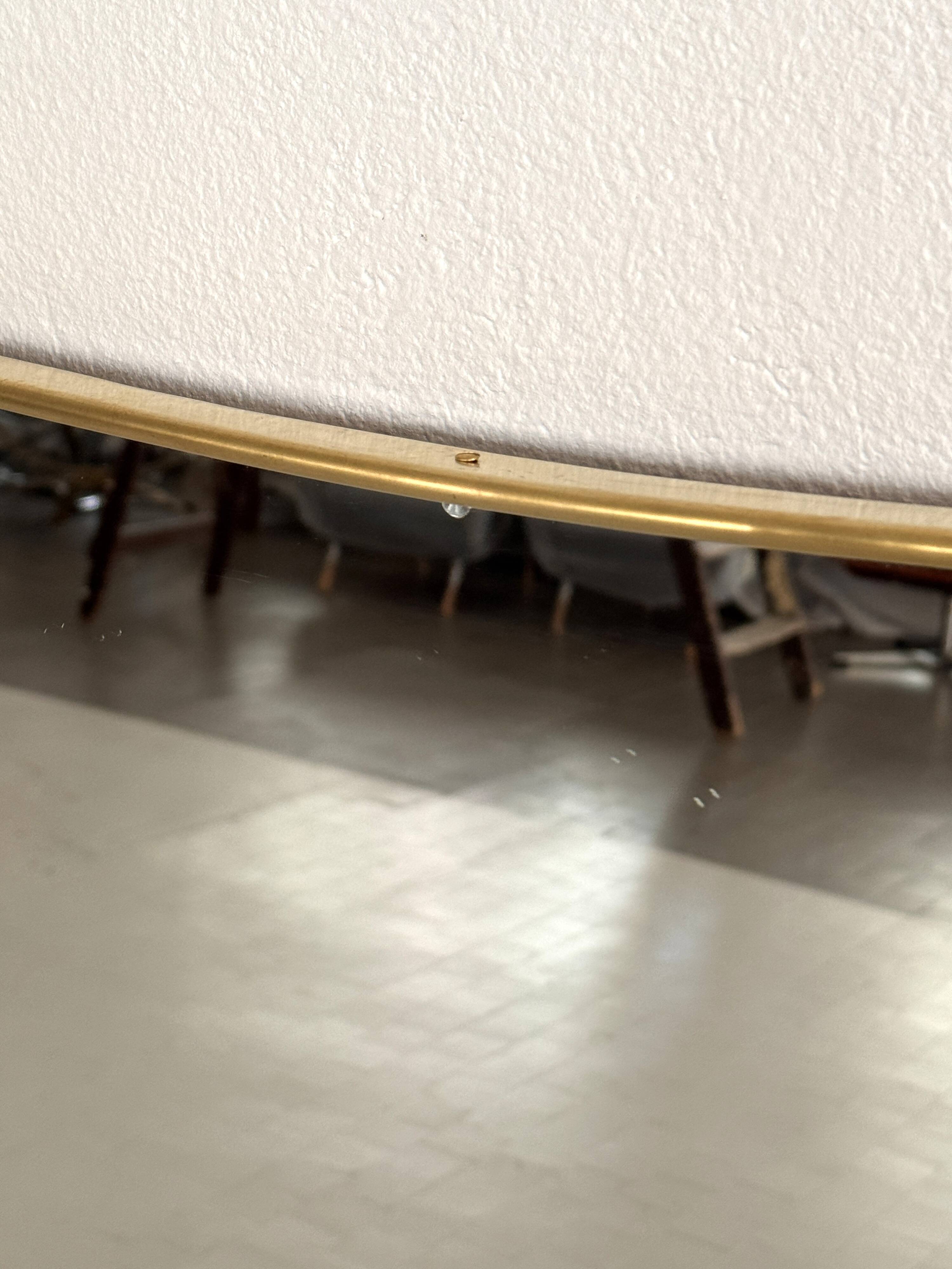 Miroir italien en laiton, 1950