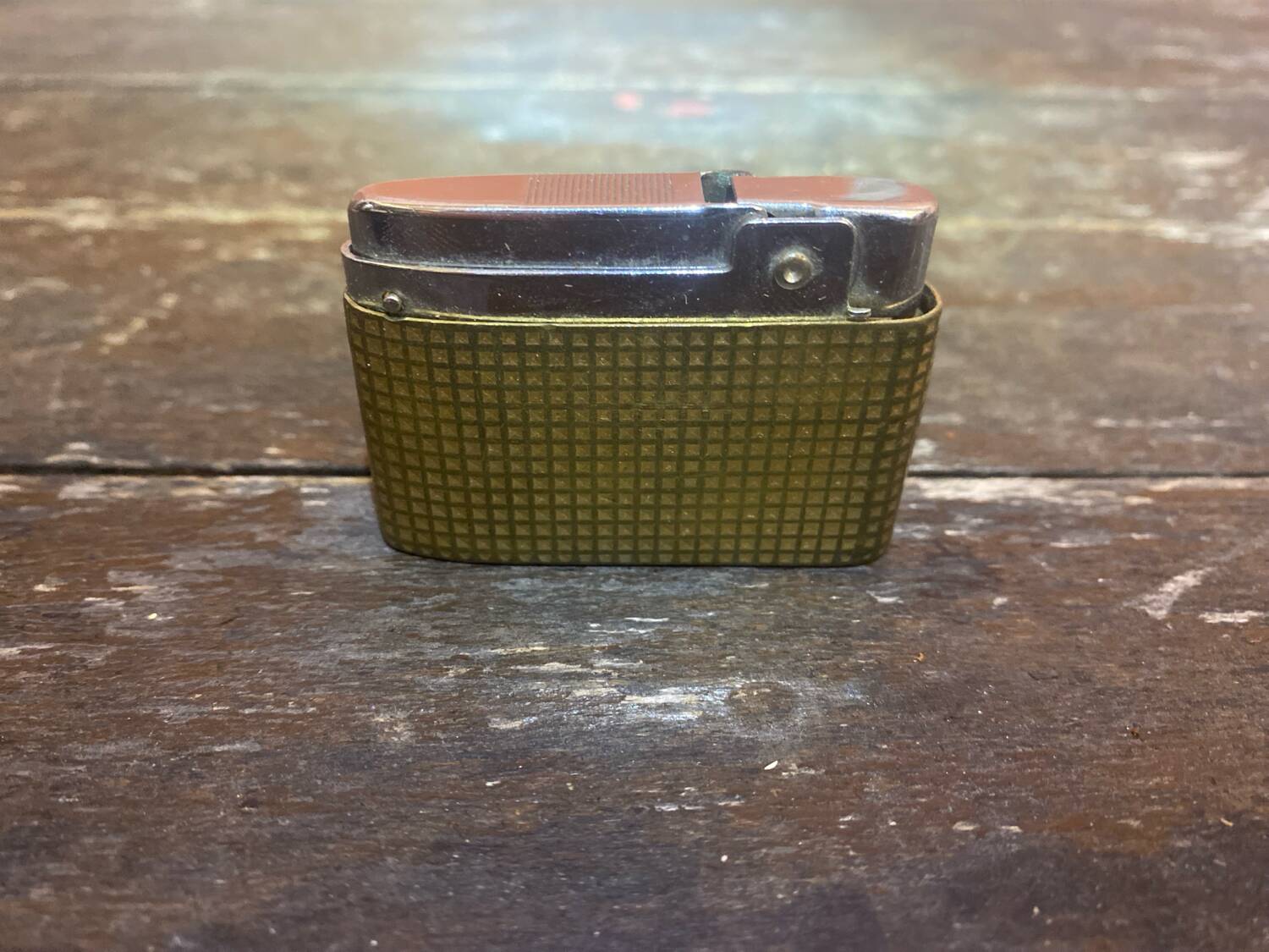 Vintage silver match chrome + gold metal lighter made in france