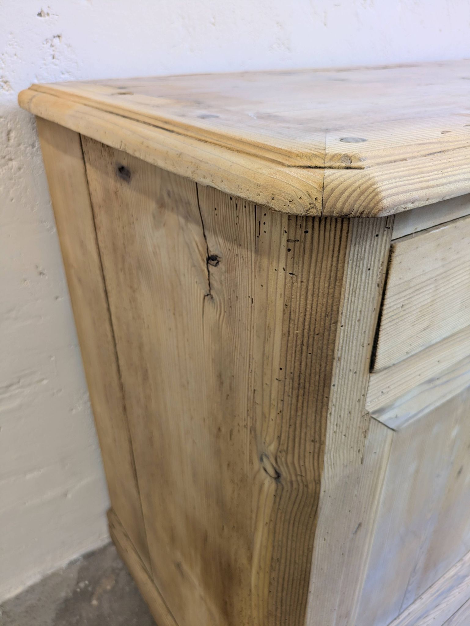 Old raw wood sideboard