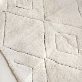Moroccan Berber carpet blessed ouarain ecru with black diamonds engraved 295x213cm